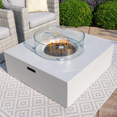 Maze Outdoors Fire Pit Coffee Table 100cm x 100cm Square / Pebble White House of Isabella UK