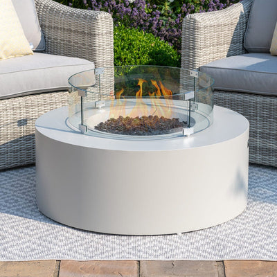 Maze Outdoors Fire Pit Coffee Table 90cm Round / Pebble White House of Isabella UK