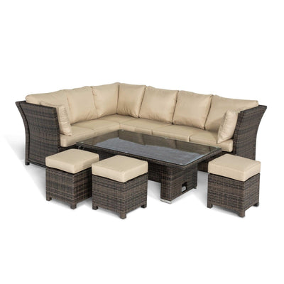 Maze Outdoors Henley Corner Dining Set with Rising Table / Brown House of Isabella UK