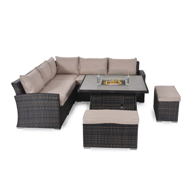 Maze Outdoors Kingston Corner Deluxe with Fire Pit / Brown House of Isabella UK