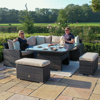 Maze Outdoors Kingston Corner Deluxe with Rising Table / Brown House of Isabella UK