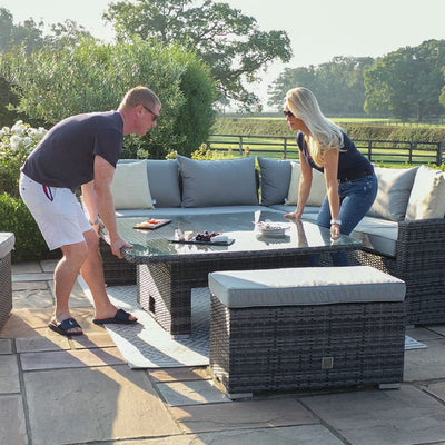 Maze Outdoors Kingston Corner Deluxe with Rising Table / Grey House of Isabella UK