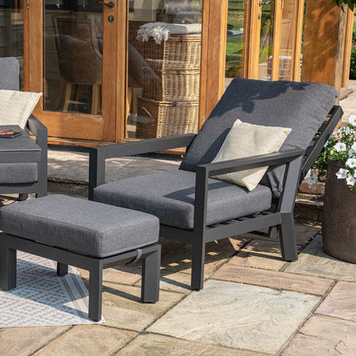 Maze Outdoors Manhattan Reclining 3 Seat Sofa Set with Fire Pit Table & Footstools House of Isabella UK