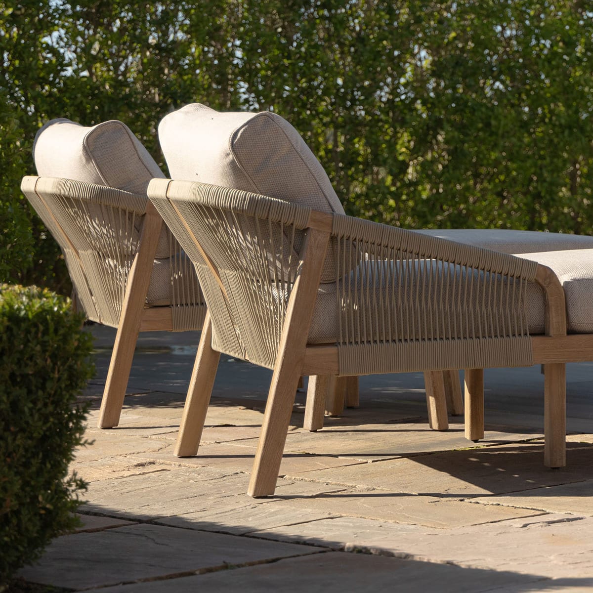 Maze Outdoors Martinique Double Sunlounger Set - Light Brown House of Isabella UK