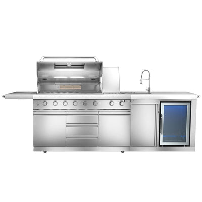 Maze Outdoors Maze Linear Outdoor Kitchen With Sink & Single Fridge / Stainless Steel House of Isabella UK