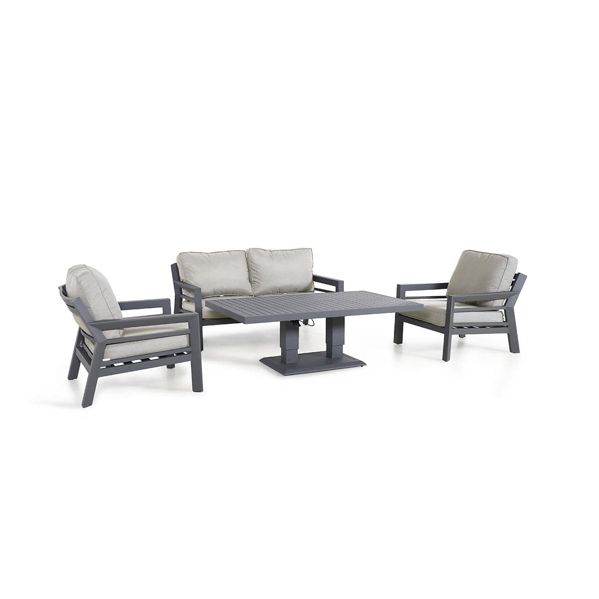 Maze Outdoors New York 2 Seat Sofa Set with Rising Table / Dove Grey House of Isabella UK
