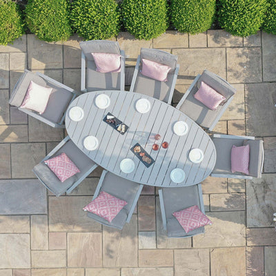 Maze Outdoors New York 8 Seat Oval Dining Set / White House of Isabella UK