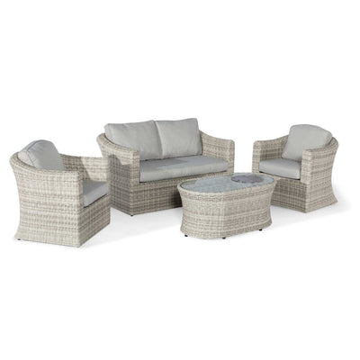Maze Outdoors Oxford 2 Seat Sofa Set with Fire Pit Coffee Table House of Isabella UK