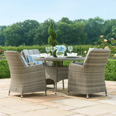 Maze Outdoors Oxford 4 Seat Round Dining Set with Venice Chairs House of Isabella UK