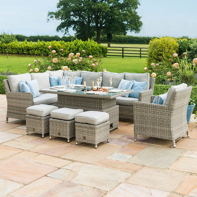 Maze Outdoors Oxford Corner Dining Set with Ice Bucket & Rising Table (with Armchair) House of Isabella UK