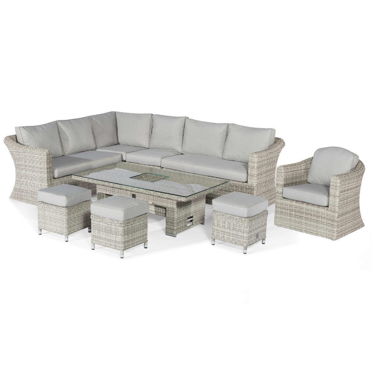 Maze Outdoors Oxford Deluxe Corner Dining Set with Rising Table and Armchair House of Isabella UK