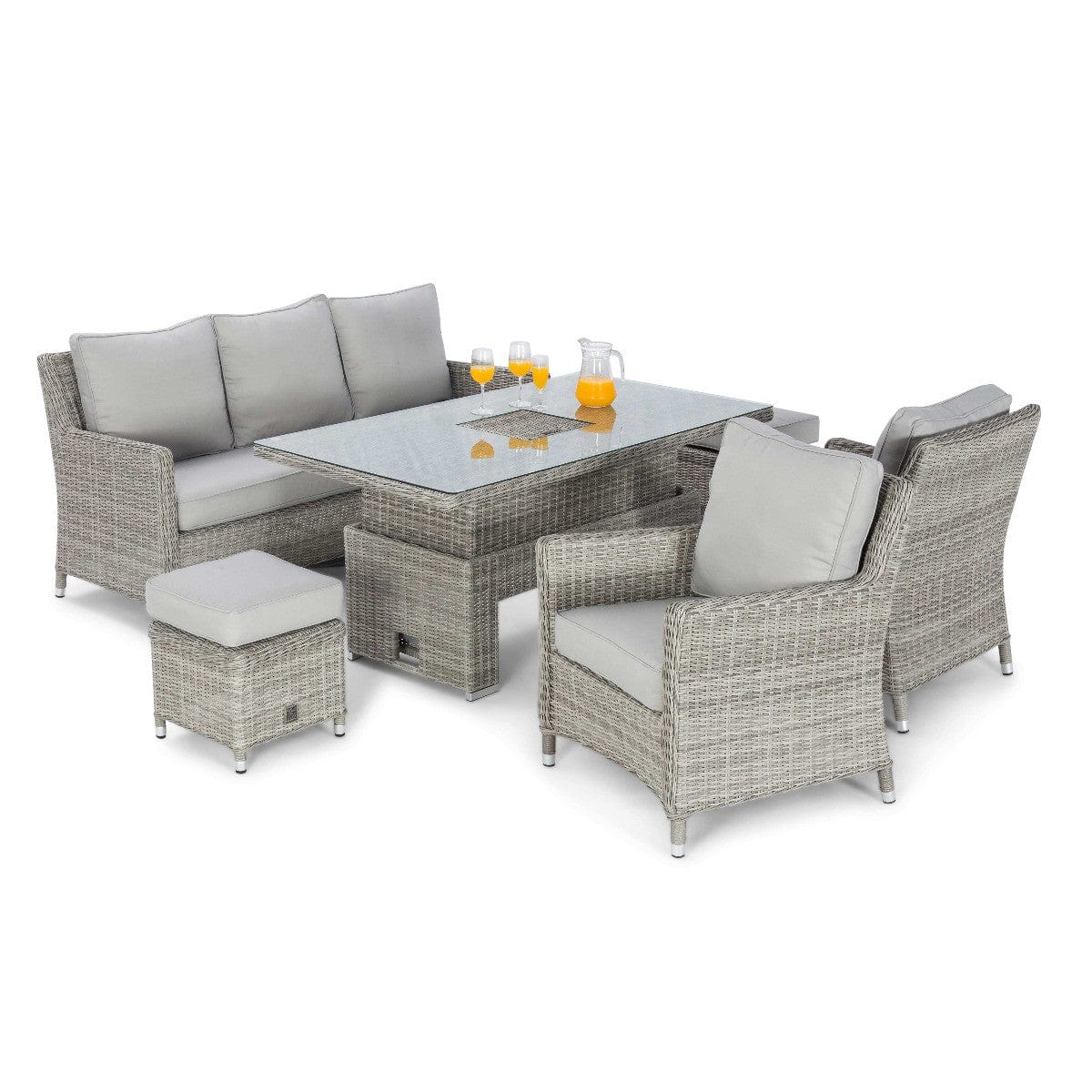Maze Outdoors Oxford Sofa Dining Set with Ice Bucket & Rising Table House of Isabella UK