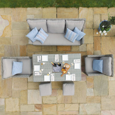 Maze Outdoors Oxford Sofa Dining Set with Ice Bucket & Rising Table House of Isabella UK