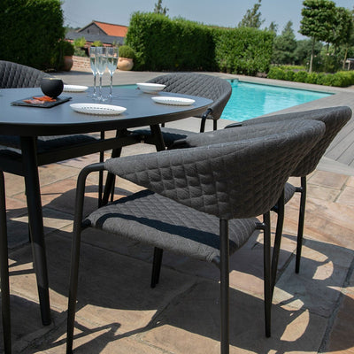 Maze Outdoors Pebble 6 Seat Oval Dining Set / Charcoal House of Isabella UK