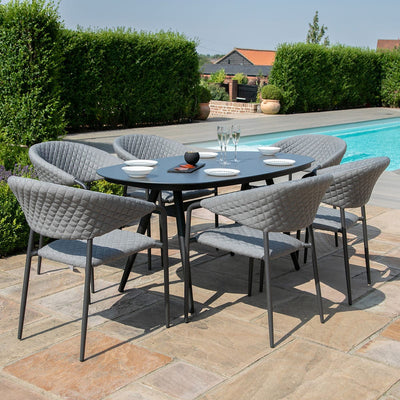 Maze Outdoors Pebble 6 Seat Oval Dining Set / Flanelle House of Isabella UK