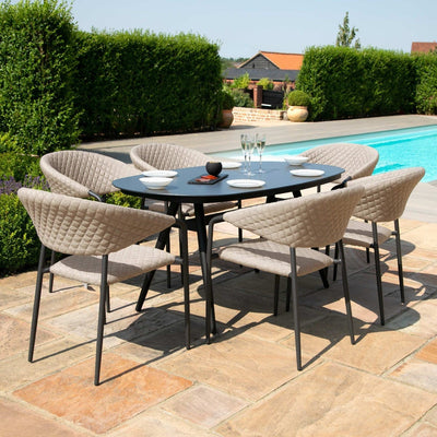 Maze Outdoors Pebble 6 Seat Oval Dining Set / Taupe House of Isabella UK