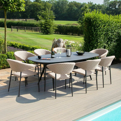 Maze Outdoors Pebble 8 Seat Oval Dining Set / Taupe House of Isabella UK