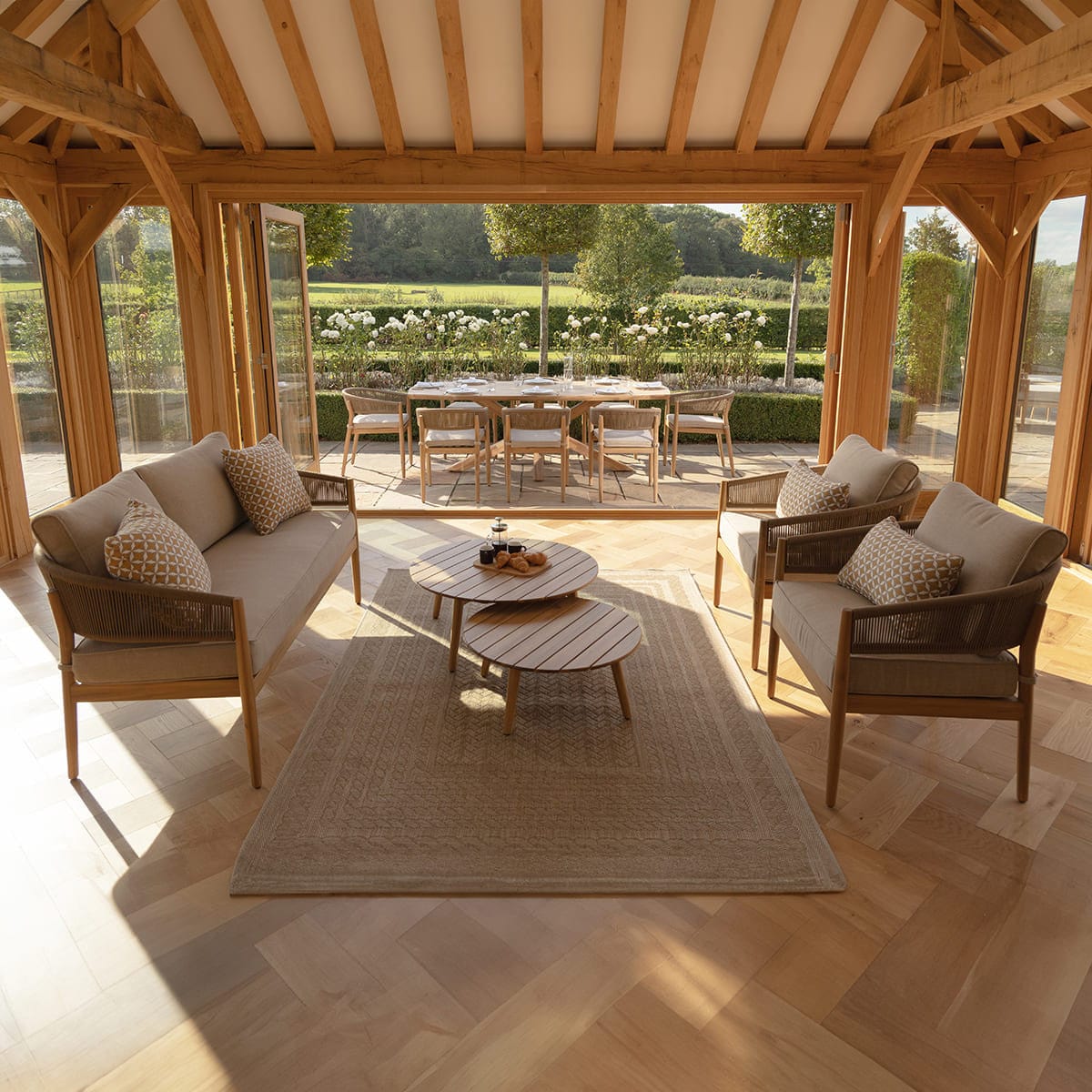 Maze Outdoors Porto 2 Seat Lounge Set - Sandstone House of Isabella UK
