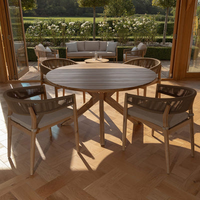 Maze Outdoors Porto 4 Seat Round Dining Set - Sandstone House of Isabella UK