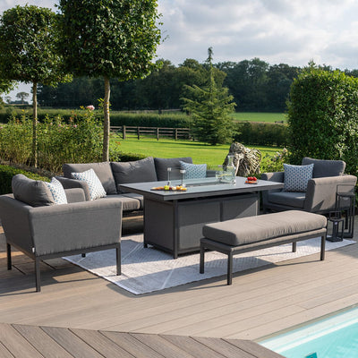 Maze Outdoors Pulse 3 Seat Sofa Set with Fire Pit Table / Flanelle House of Isabella UK