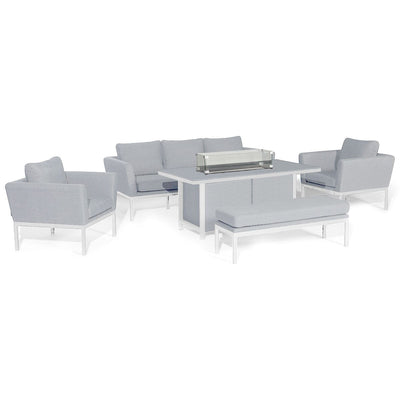 Maze Outdoors Pulse 3 Seat Sofa Set with Fire Pit Table / Lead Chine House of Isabella UK