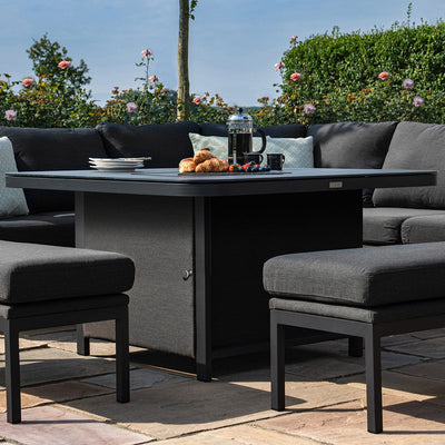 Maze Outdoors Pulse Deluxe Square Corner Dining Set - with Fire Pit Table / Charcoal House of Isabella UK