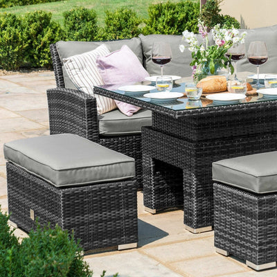 Maze Outdoors Richmond Corner Bench Set with Rising Table / Grey House of Isabella UK
