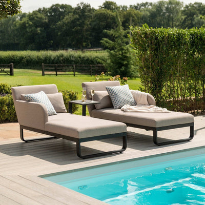 Maze Outdoors Unity Double Sunlounger / Taupe House of Isabella UK