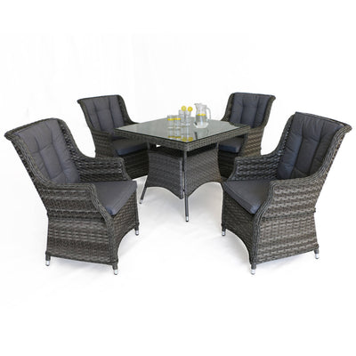 Maze Outdoors Victoria 4 Seat Square Dining Set with Square Chairs House of Isabella UK