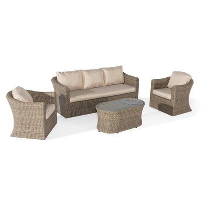 Maze Outdoors Winchester 3 Seat Sofa Set with Fire Pit Coffee Table House of Isabella UK