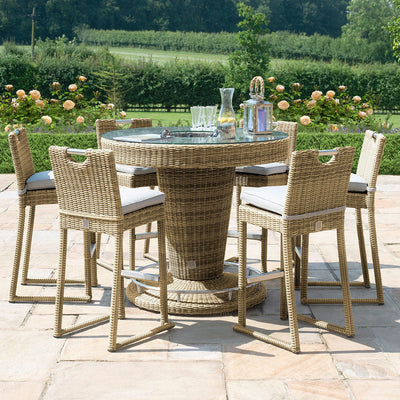 Maze Outdoors Winchester 6 Seat Round Bar Set with Ice Bucket House of Isabella UK