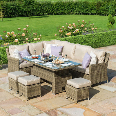 Maze Outdoors Winchester Corner Dining Set with Ice Bucket & Rising Table House of Isabella UK