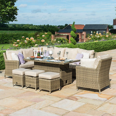 Maze Outdoors Winchester Corner Dining Set with Ice Bucket & Rising Table (with Armchair) House of Isabella UK