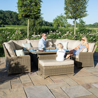 Maze Outdoors Winchester Royal U Shaped Sofa Set with Rising Table House of Isabella UK