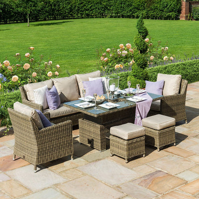 Maze Outdoors Winchester Sofa Dining Set with Ice Bucket & Rising Table House of Isabella UK