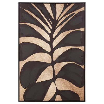 Noosa & Co. Accessories Astratto Canvas Black Leaf Design Wall Art House of Isabella UK