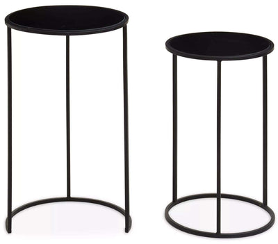 Noosa & Co. Accessories Avento Set Of Two Round Black Plant Stands House of Isabella UK