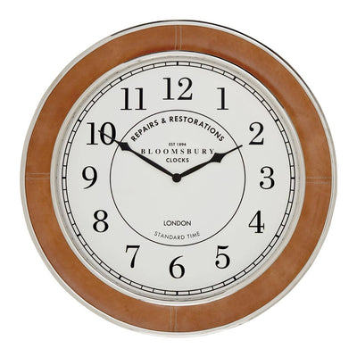 Noosa & Co. Accessories Churchill Tan Genuine Leather Wall Clock House of Isabella UK