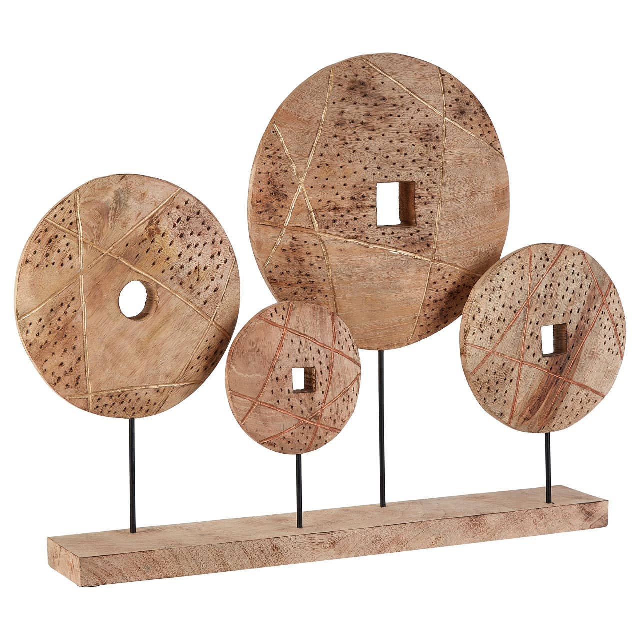 Noosa & Co. Accessories Elementi 4 Disc Wooden Sculpture House of Isabella UK