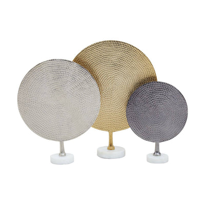 Noosa & Co. Accessories Elias Set Of Three Gold Silver And Black Hammered Metal Sculptures House of Isabella UK
