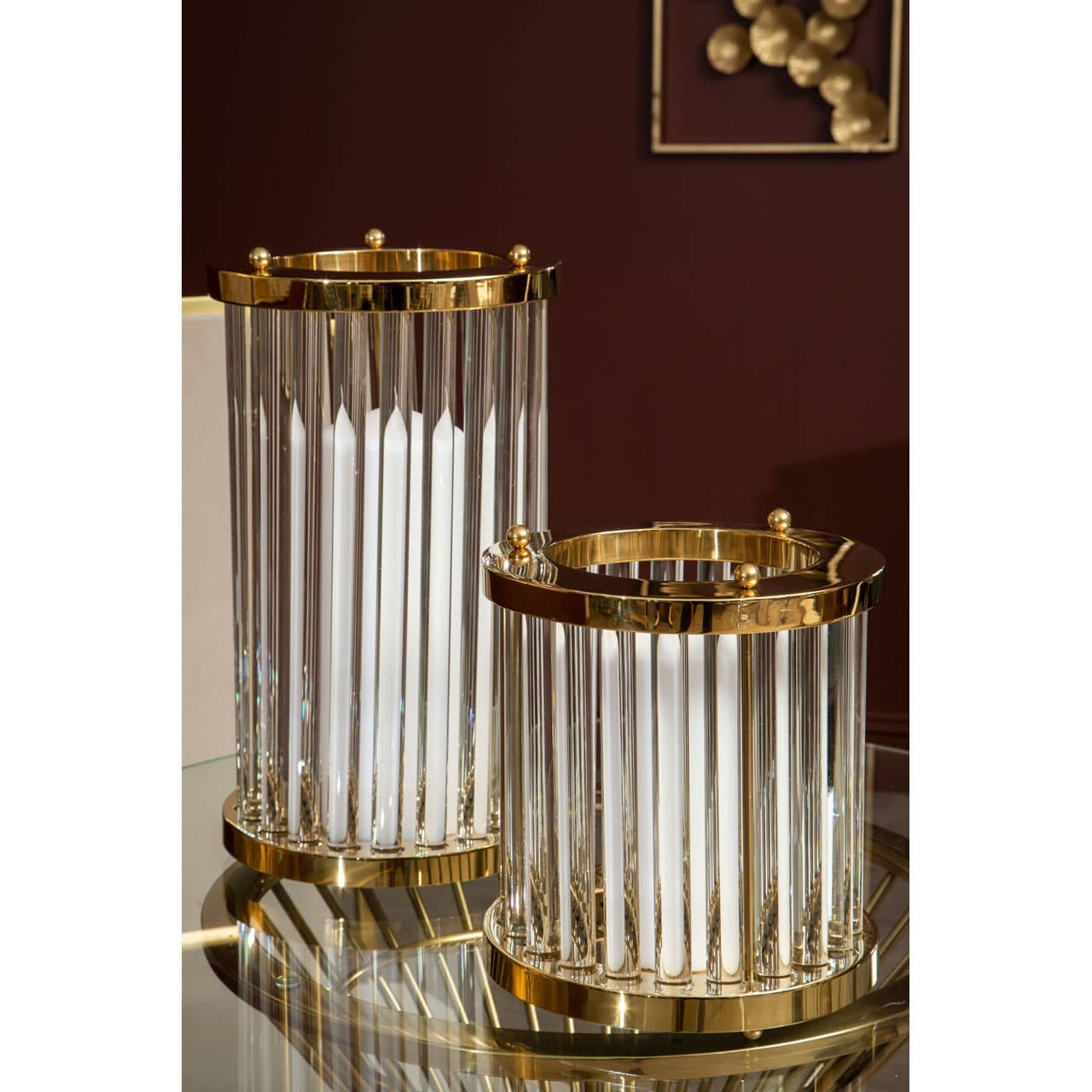 Noosa & Co. Accessories Franklin Large Gold Finish Candle Holder House of Isabella UK