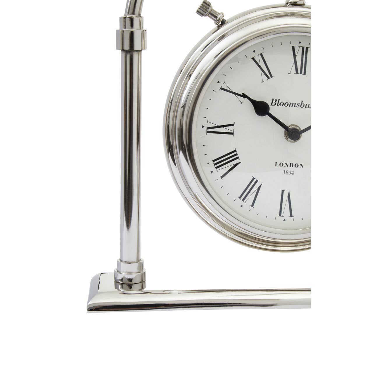 Noosa & Co. Accessories Hampstead Large Silver And Antique Brass Mantel Clock House of Isabella UK
