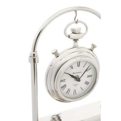 Noosa & Co. Accessories Hampstead Small Silver And Antique Brass Mantel Clock House of Isabella UK