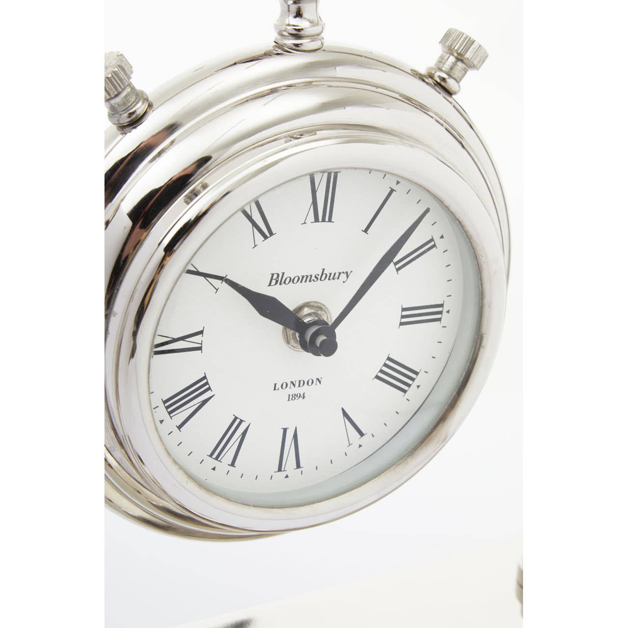 Noosa & Co. Accessories Hampstead Small Silver And Antique Brass Mantel Clock House of Isabella UK
