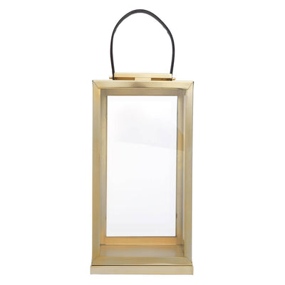 Noosa & Co. Accessories Herber Large Gold Steel With Hair On Leather Handle Lantern House of Isabella UK