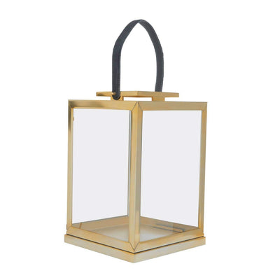 Noosa & Co. Accessories Herber Small Gold Steel With Hair On Leather Handle Lantern House of Isabella UK