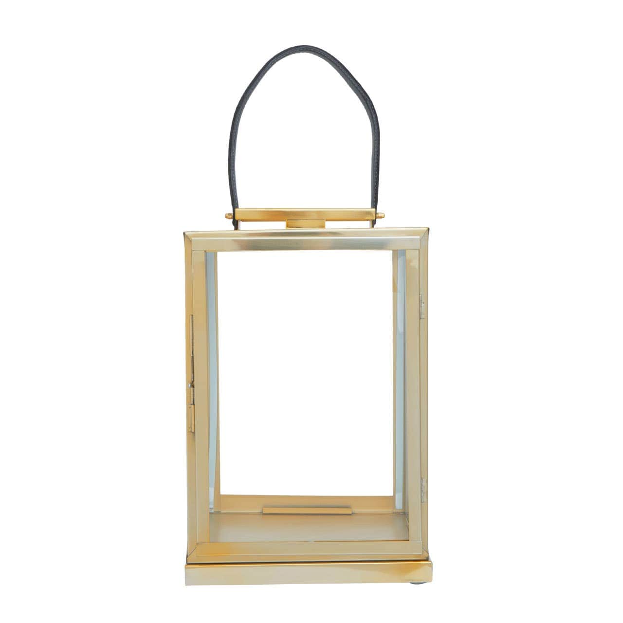 Noosa & Co. Accessories Herber Small Gold Steel With Hair On Leather Handle Lantern House of Isabella UK