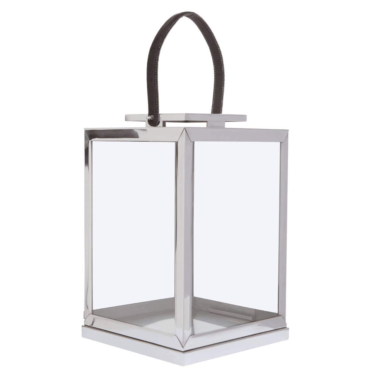 Noosa & Co. Accessories Herber Small Silver Steel With Hair On Leather Handle Lantern House of Isabella UK