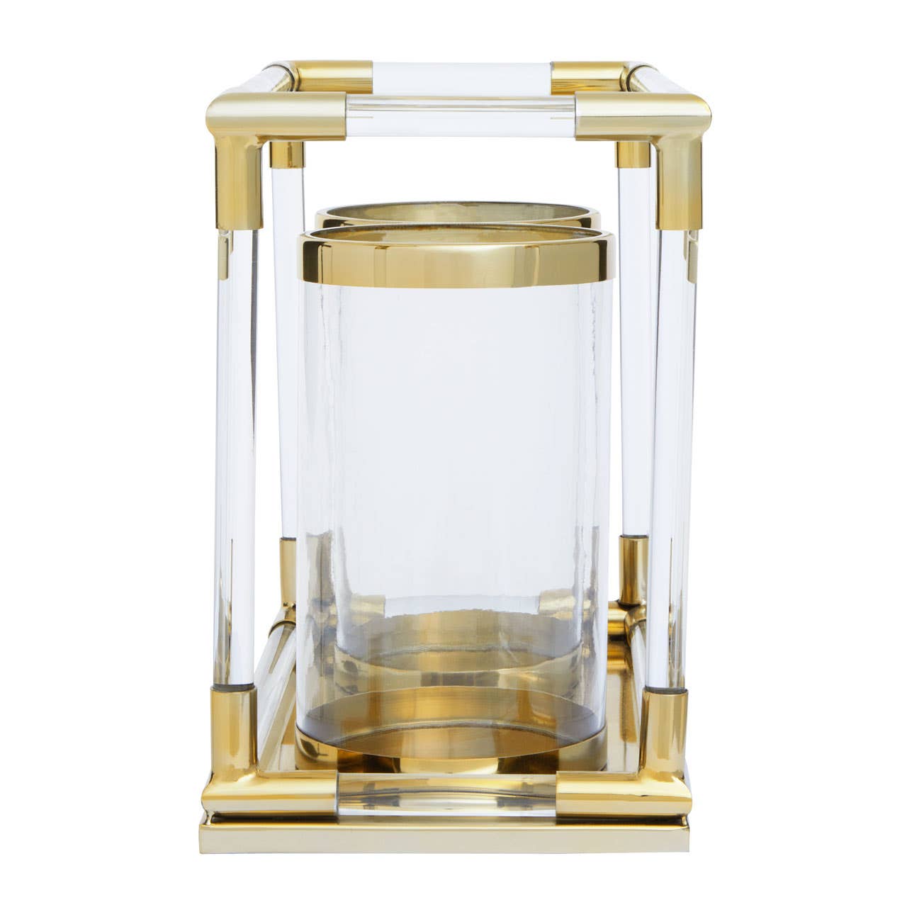 Noosa & Co. Accessories Lucita Double Gold Steel And Acrylic Lantern House of Isabella UK