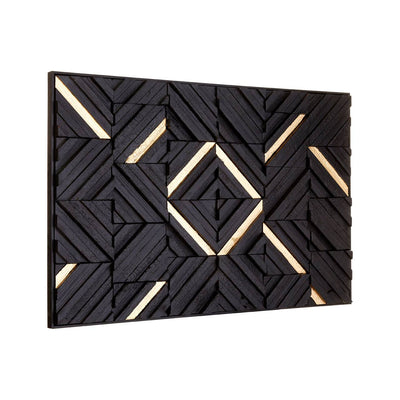 Noosa & Co. Accessories Modello Gold / Black Wood Panel Wall Art House of Isabella UK